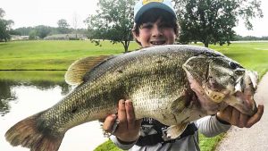 Teenager Catches 15-pound Bass on Video