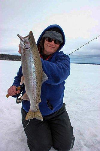 Nathan Shore ice fishing steelhead