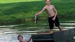 Boys Build Bass Fishing Boat from Scrap Wood