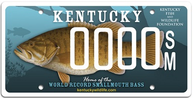 World Record Smallmouth on License Plate