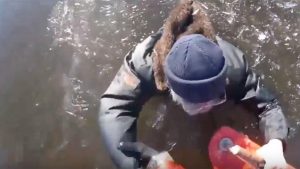 Dramatic Ice Fishing Rescue Caught on Video