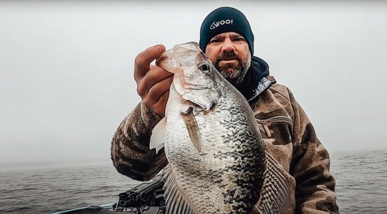 Catching GIANT Cold Front Crappie during a Winter Storm