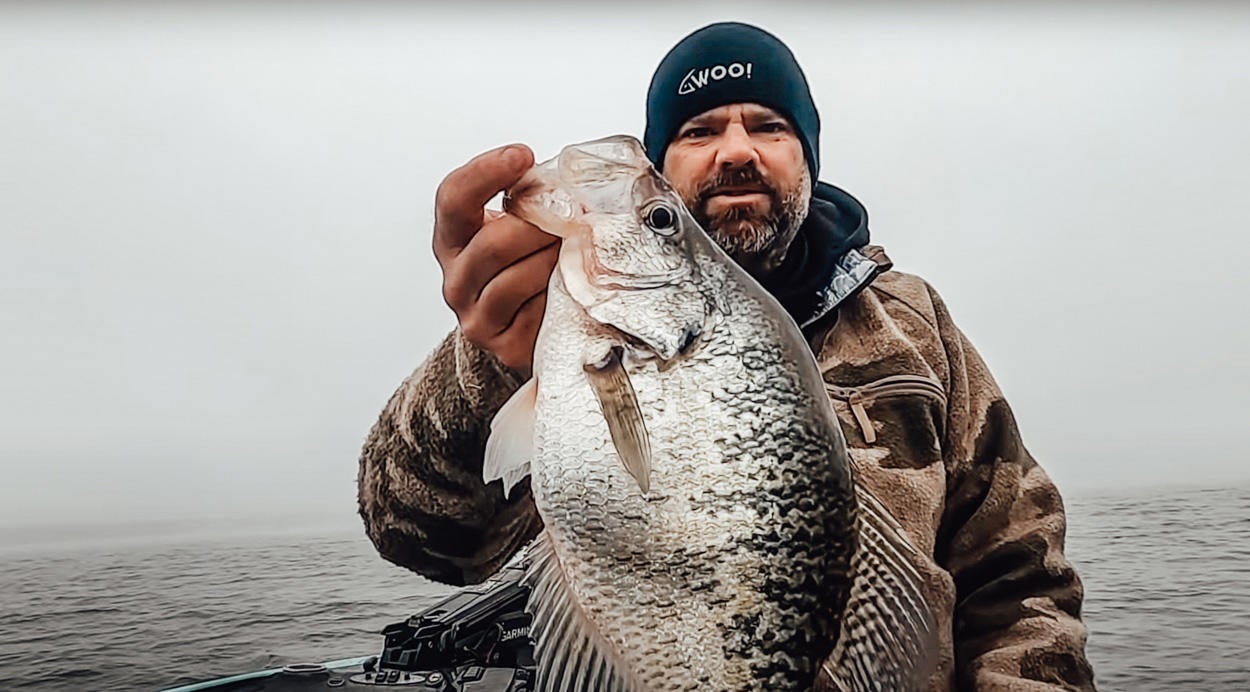 Catching GIANT Cold Front Crappie during a Winter Storm - Wired2Fish