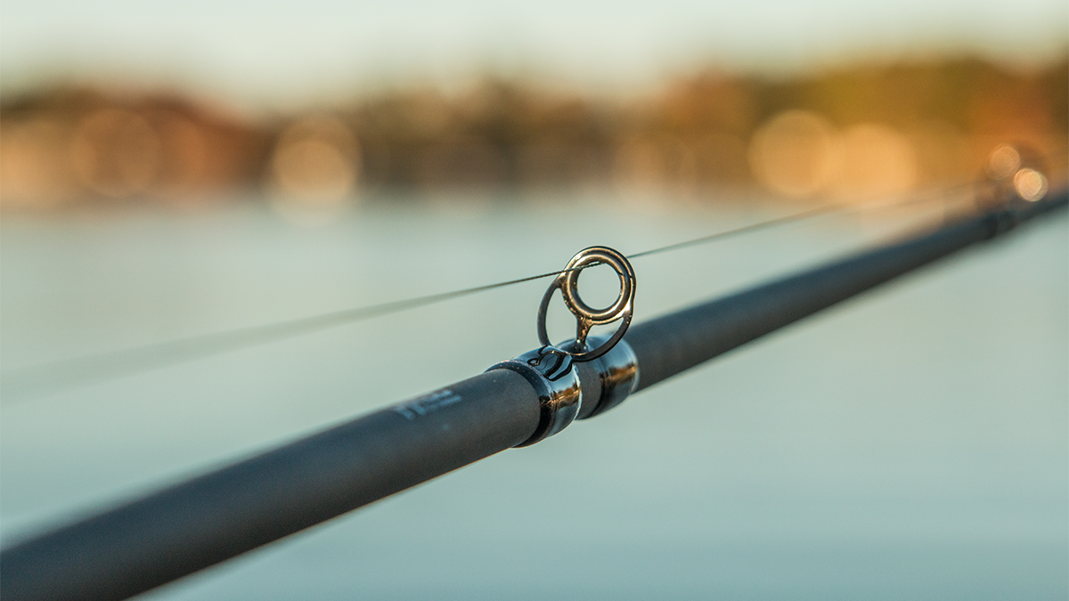 line guide on a bass fishing rod