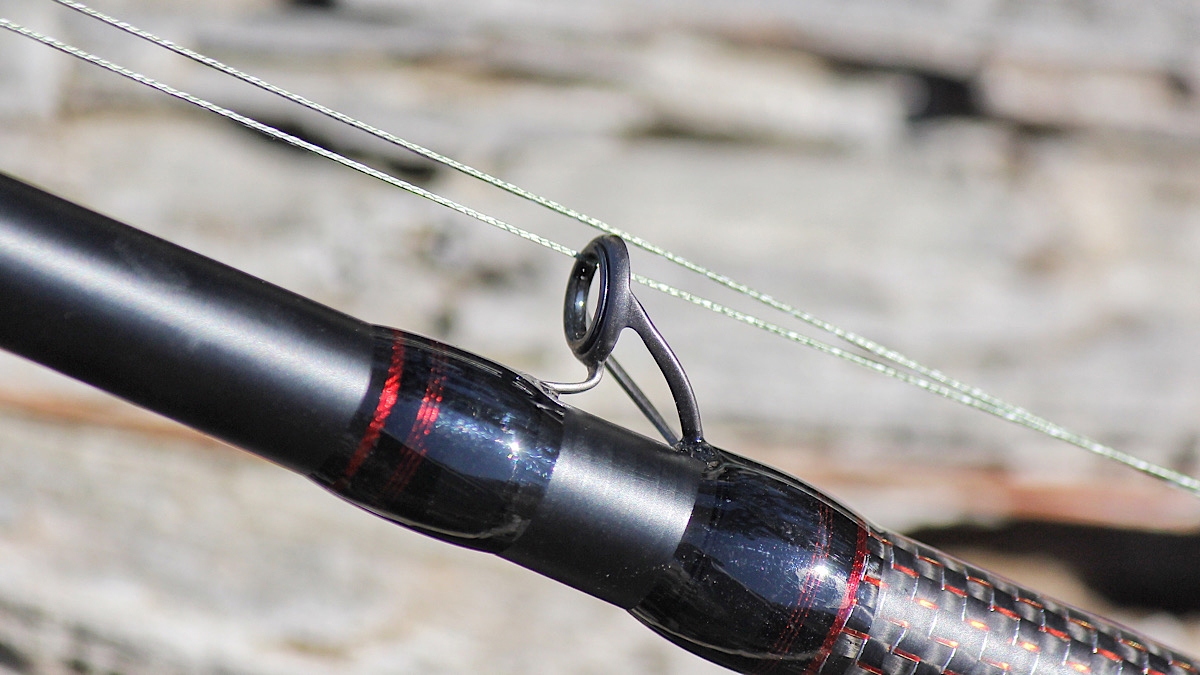 line guide on bass fishing rod