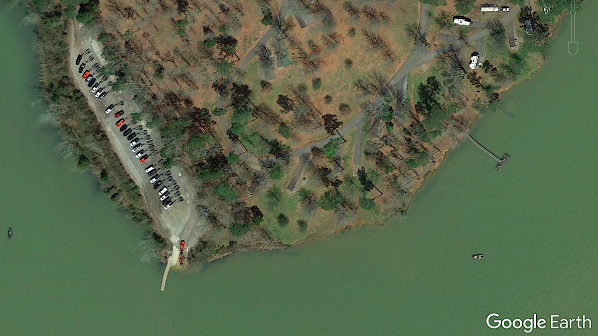 satellite image of a boat ramp