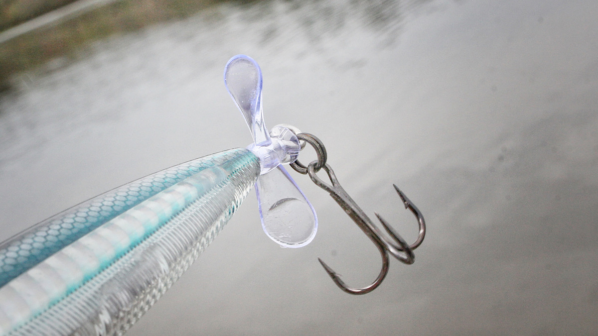 treble hook on a bass fishing lure