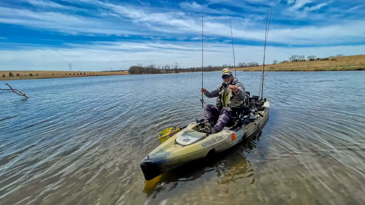 kayak fishing for bass with Marty Hughes