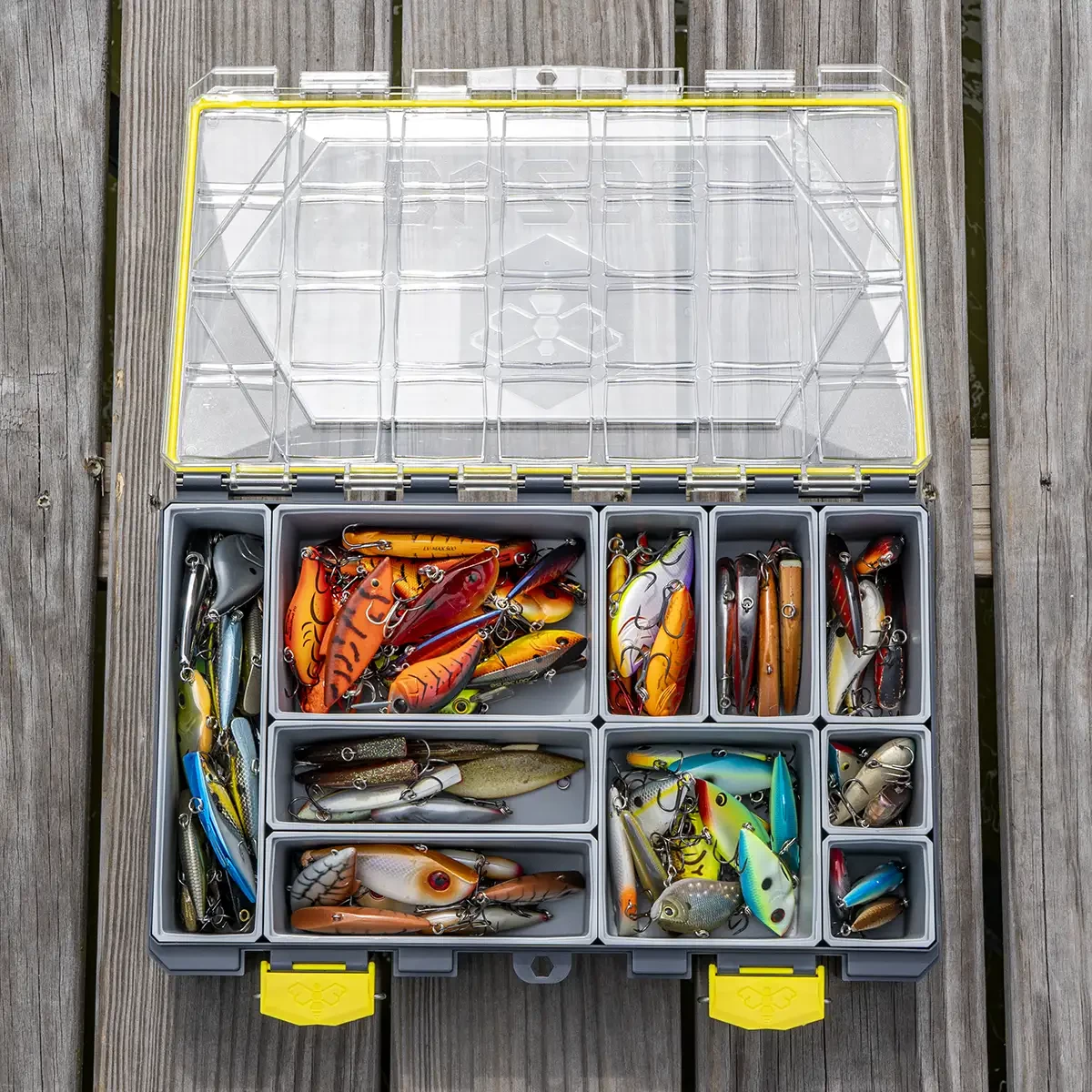 Large Fishing Tackle Box Bait Hooks Storage Box Double Sided with