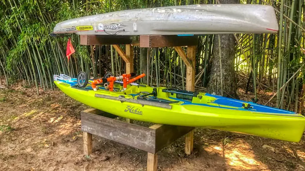 sturdy DIY lumber kayak rack