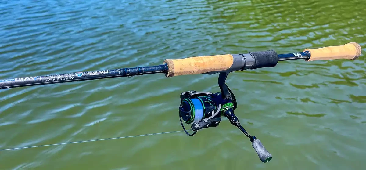 An 8-foot, 6-inch live bait rigging rod from St. Croix Rods helps