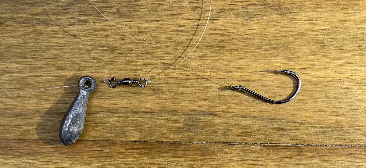 slip rig with bank sinker for catfish