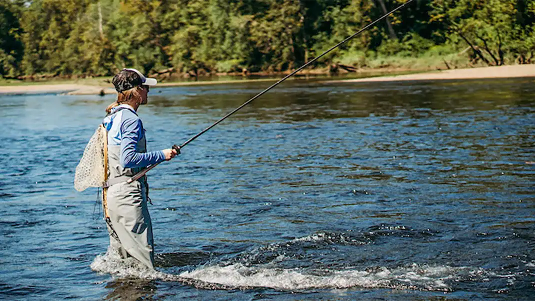 Move slowly when fly fishing river currents