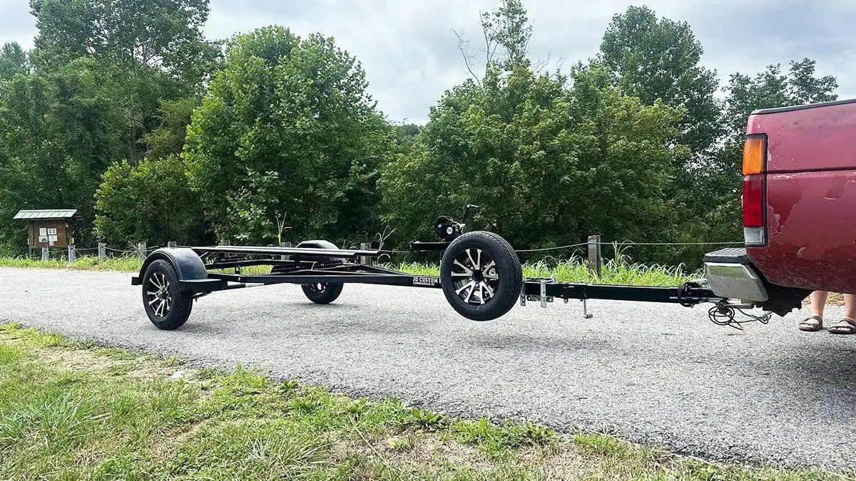 JD custom single kayak trailer