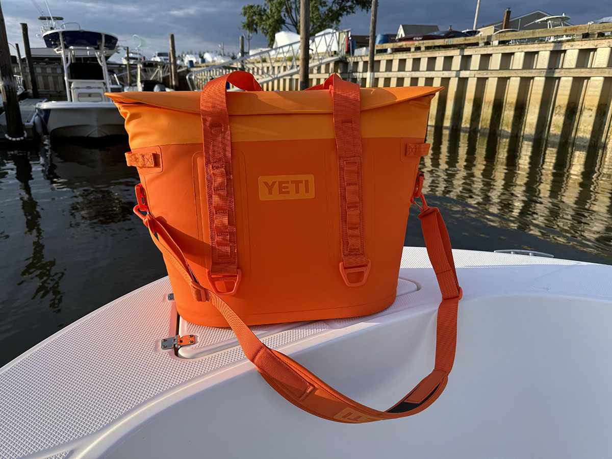 Yeti M30 Hopper Tote on Boat