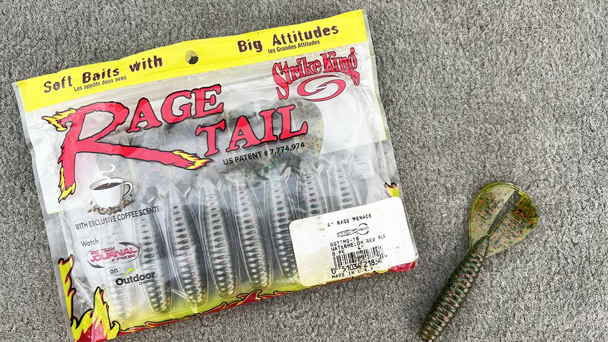 Package of strike king menace grub baits