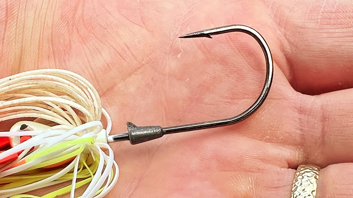 berkley slobber knocker hook in the palm of a hand