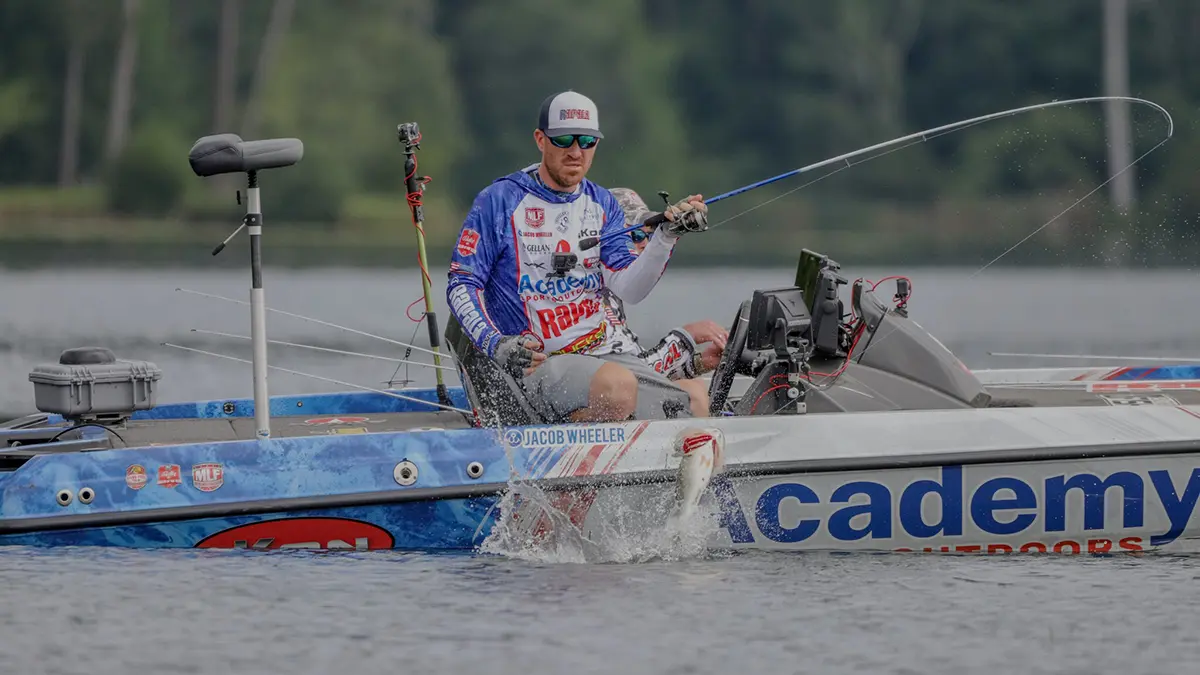 Jacob Wheeler on bass boat