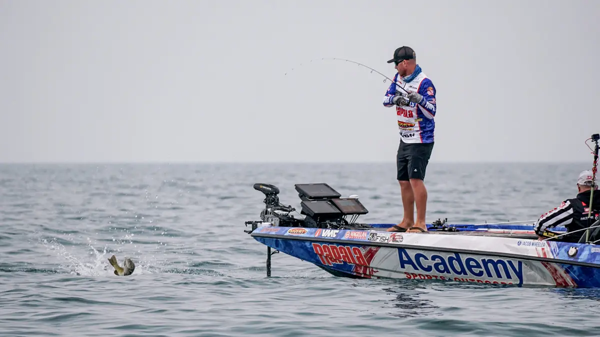 Jacob Wheeler with leaping bass