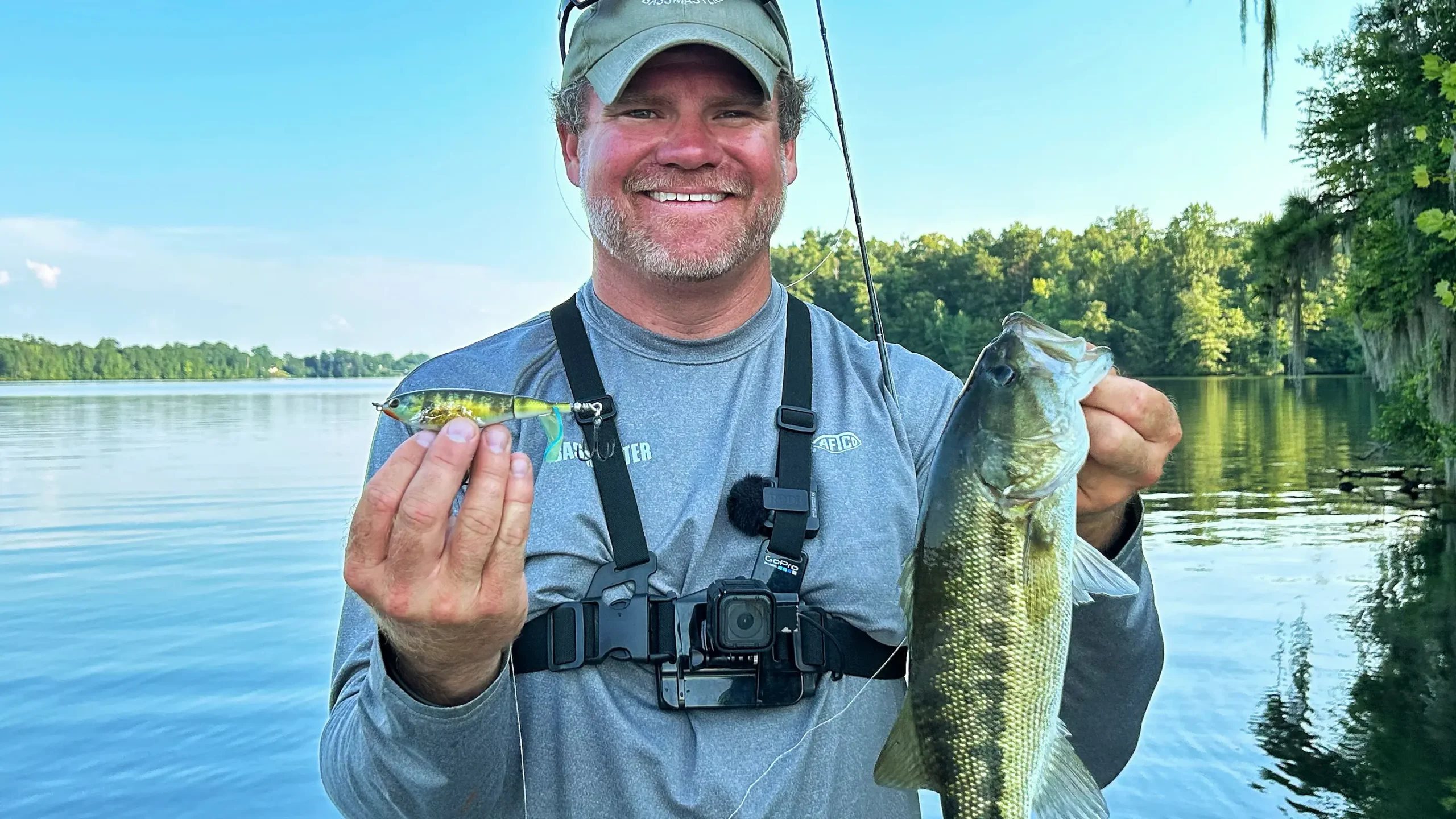 shaye baker holding a bass with a berkley choppo