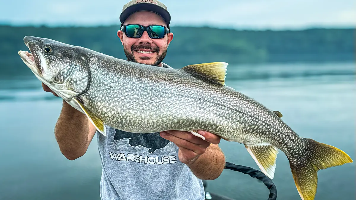 Nick Petrou with lake trout