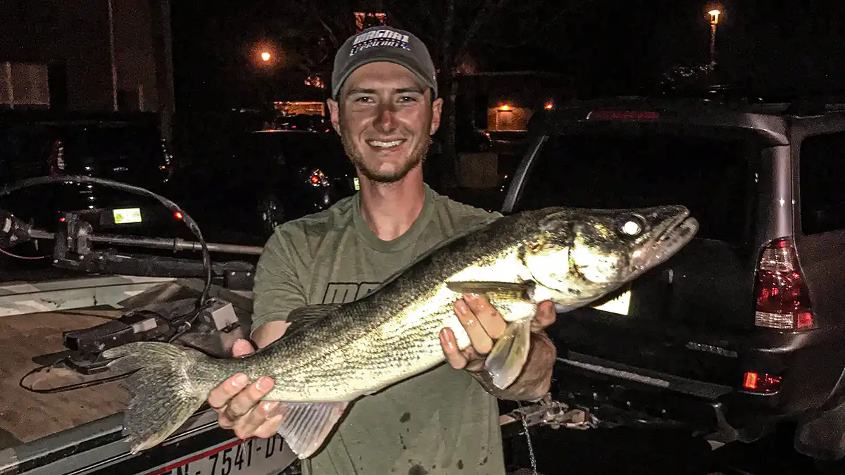 walleye caught at night