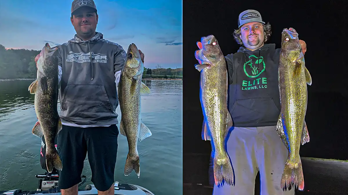 angler with walleye