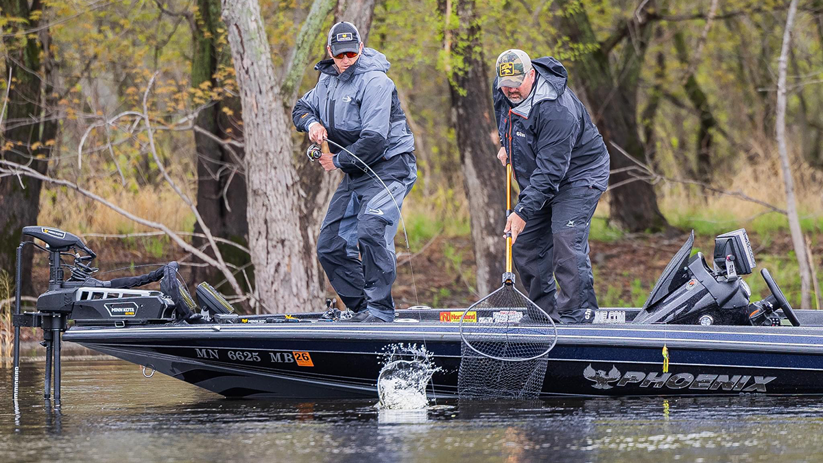 anglers on bass boat