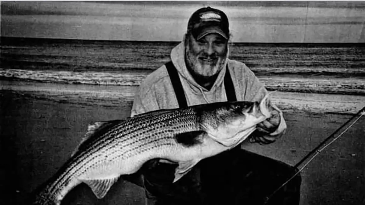 Bob Popvics with striped bass