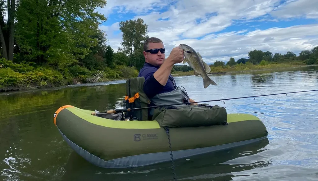 angler in float tube