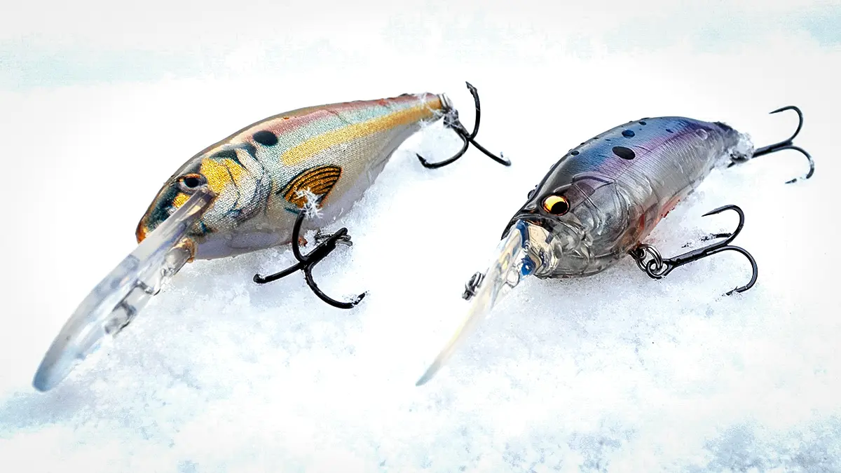 two lipped crankbaits in the snow