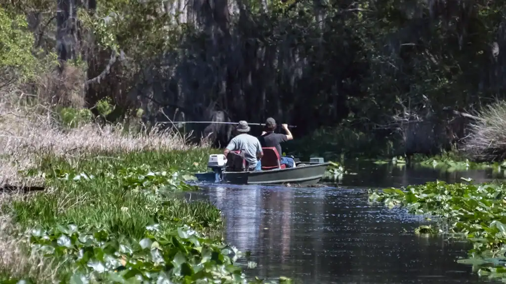 Fishing vegetation with jon boats