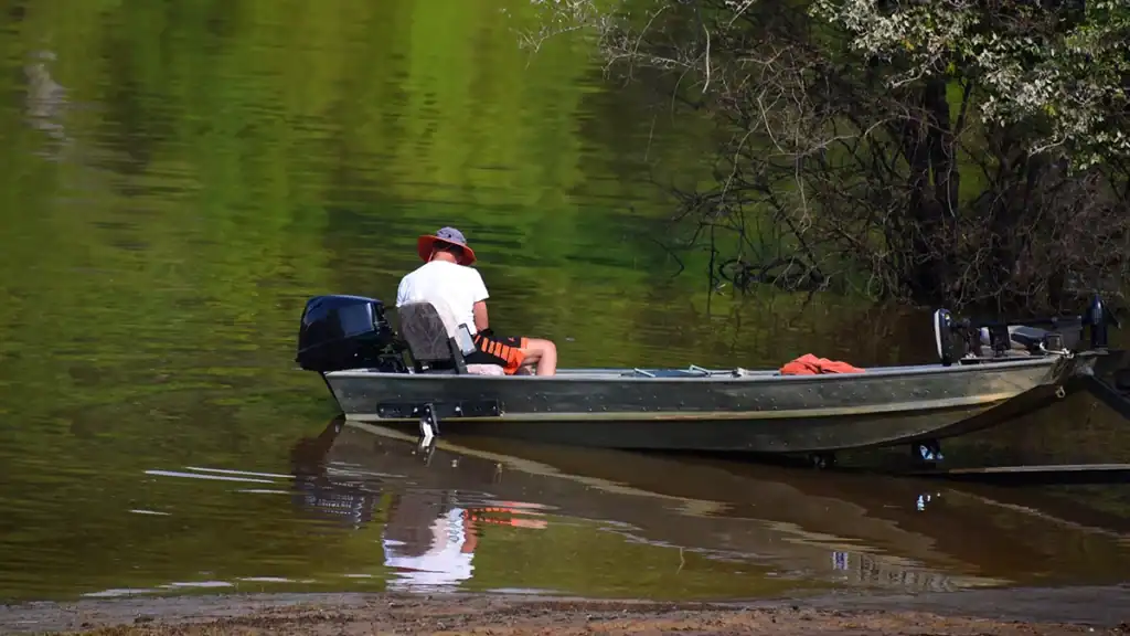 Launching a jon boat