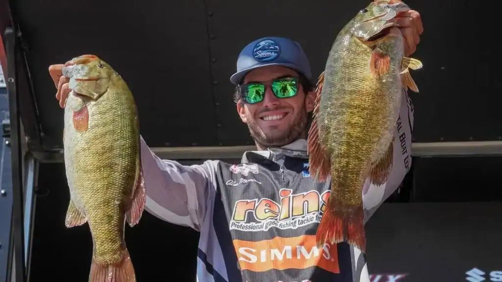 two smallmouth bass from a tournament