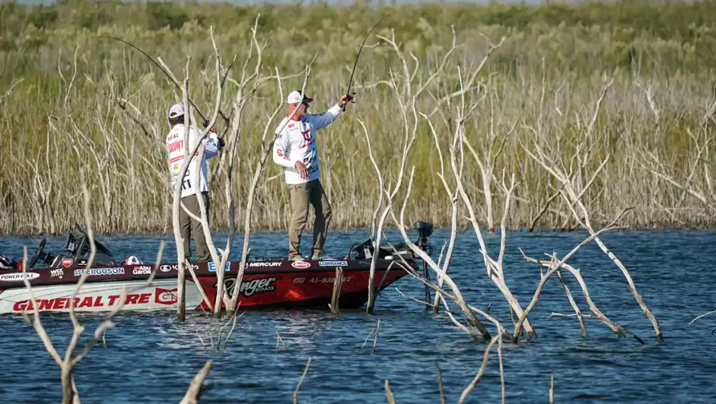 Anglers have no trouble finding cover to fish at O.H. Ivie Lake in west-central Texas. Photo by Tyler Brinks/Major League Fishing.