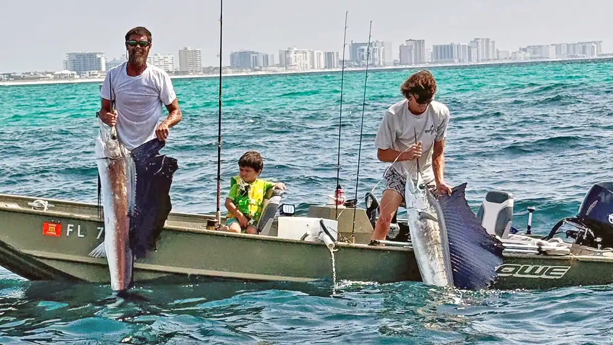 Destin anglers catch two sailfish from johnboat